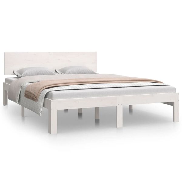 vidaXL Bed Frame without Mattress White 135x190cm Double