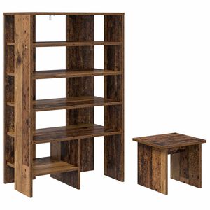 vidaXL Shoe Cabinet with Shelf 2 pcs Old Wood Engineered Wood