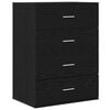 vidaXL Sideboard with Drawer Black Oak 60 x 39 x 80 cm Engineered Wood
