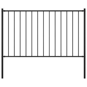 vidaXL Fence Panel Woerden with Posts Steel 1.7x0.75 m Black