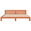 vidaXL Bed Frame without Mattress Wax Brown 200x200 cm Solid Wood Pine