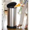 Curver Pedal Bin Deco D-Shape 40L Silver