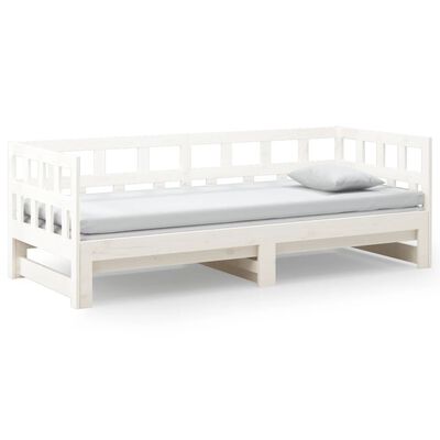 vidaXL Pull-out Day Bed White Solid Wood Pine 2x(90x200) cm