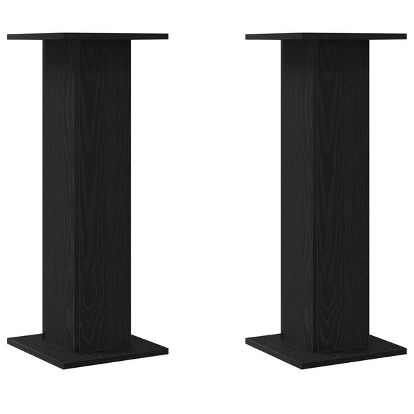 vidaXL Speaker Stands 2 pcs Black oak 30 x 30 x 80 cm Engineered wood