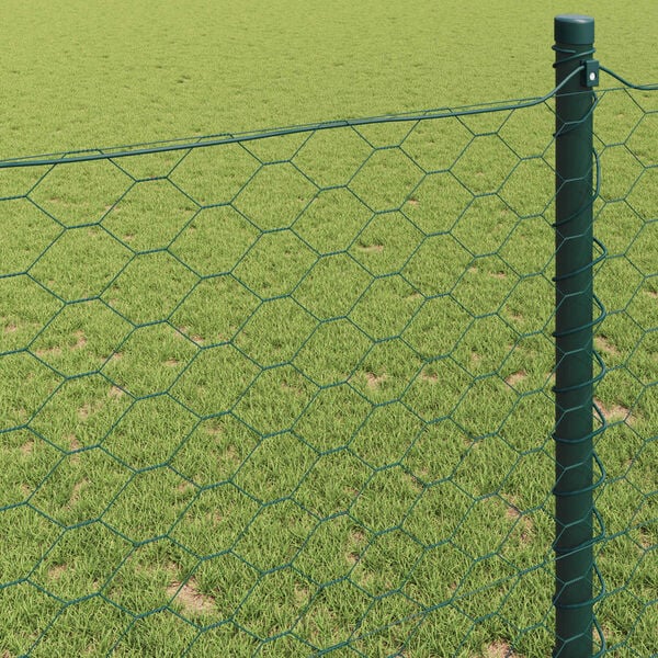 vidaXL Hexagon Fence Green 0.8 x 10 m PVC