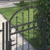 vidaXL Fence Gate with Arched Top Steel 104x125 cm Black