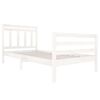vidaXL Bed Frame without Mattress White Solid Wood 100x200 cm (810421+814080)