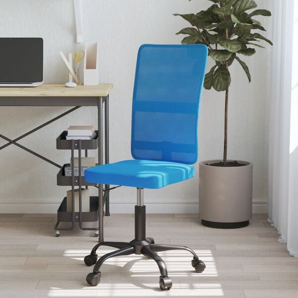 vidaXL Office Chair Height Adjustable Blue Mesh Fabric