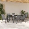 vidaXL Garden Dining Set 7 pcs Grey and Black Powder-coated Steel