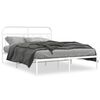 vidaXL Metal Bed Frame without Mattress with Headboard White 140x200cm