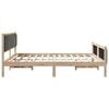 vidaXL Bed frame Brown and dark grey 180 x 200 cm Solid pine wood