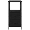 vidaXL Bedside Cabinet Black Oak 34 x 35.5 x 70 cm Engineered Wood