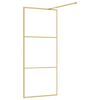 vidaXL Walk-in Shower Wall with Clear ESG Glass Gold 90x195 cm