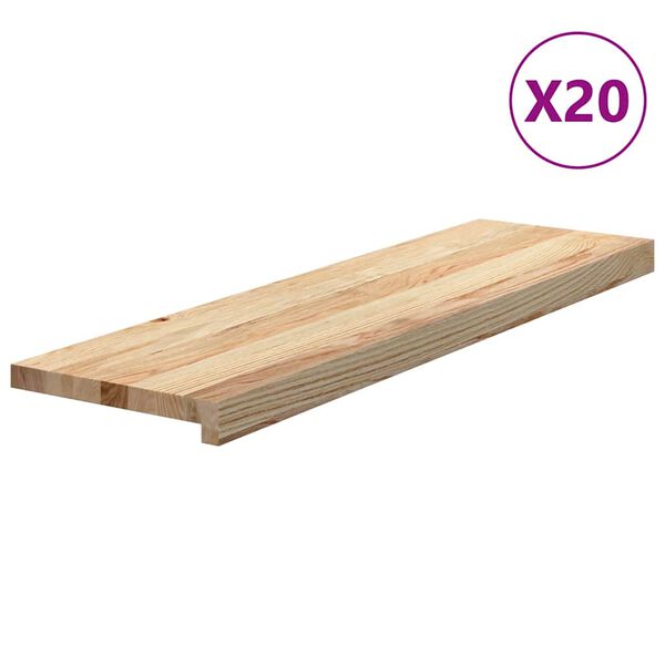 vidaXL Stair Treads 20 pcs Untreated 90x25x2 cm Solid Wood Oak