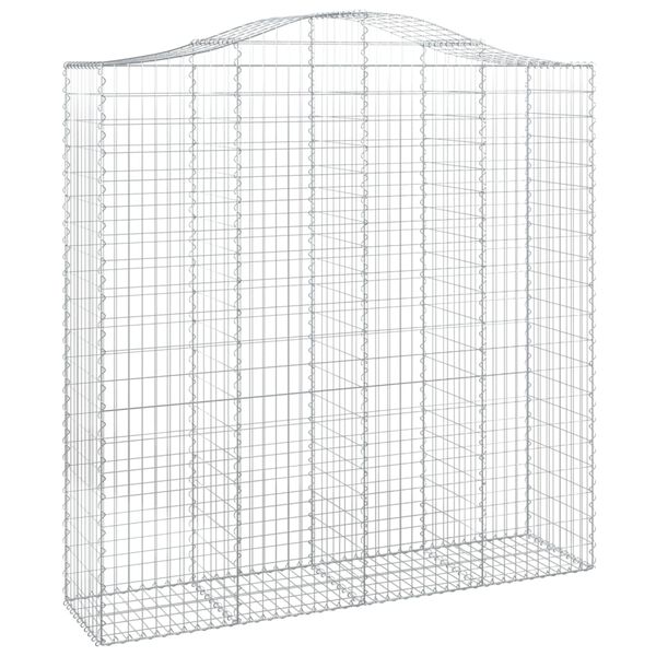 vidaXL Arched Gabion Baskets 3 pcs 200x50x200/220 cm Galvanised Iron