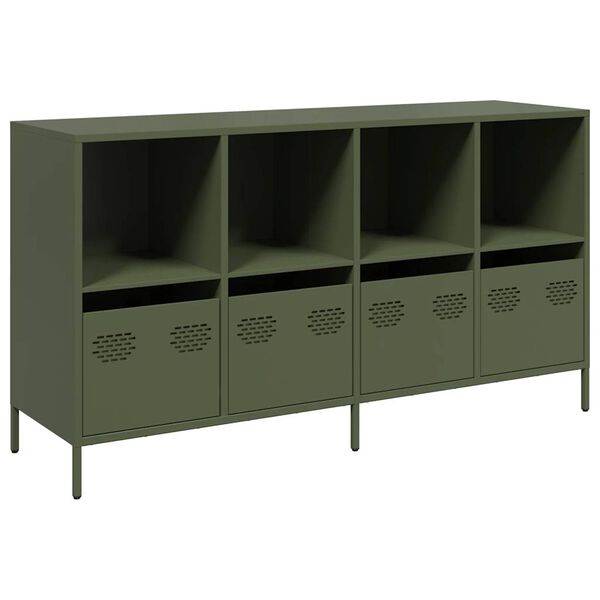 vidaXL Sideboard Olive Green 135x39x73.5 cm Cold-rolled Steel