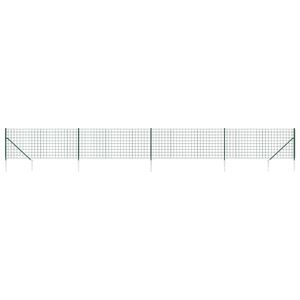vidaXL Wire Mesh Fence with Spike Anchors Green 0,8x10 m