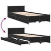 vidaXL Bed Frame with Drawers without Mattress Black 90x200 cm