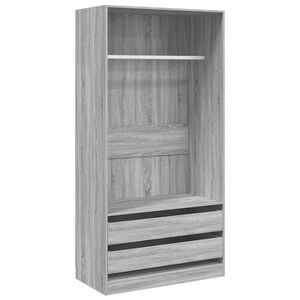 vidaXL Wardrobe Grey Sonoma 100x50x200 cm Engineered Wood