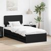 vidaXL Bed Frame with Headboard Black 100 x 200 cm Engineered Wood