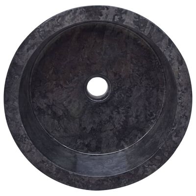 vidaXL Sink Black Ø40x15 cm Marble