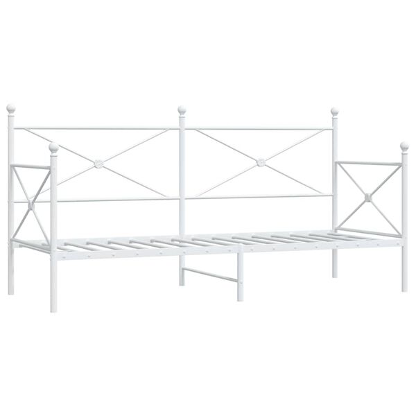 vidaXL Day Bed without Mattress White 90x200 cm Steel