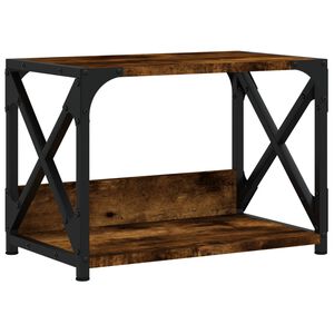 vidaXL Printer Stand 2-Tier Smoked Oak 44x26x31,5 cm Engineered Wood