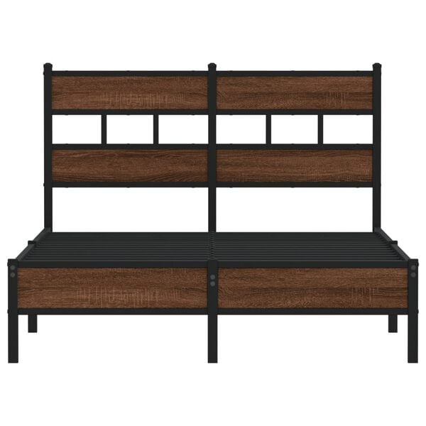 vidaXL Bed Frame without Mattress Brown Oak 120x190 cm Small Double Engineered Wood
