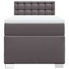 vidaXL Box Spring Bed with Mattress Grey 80x200 cm Faux Leather