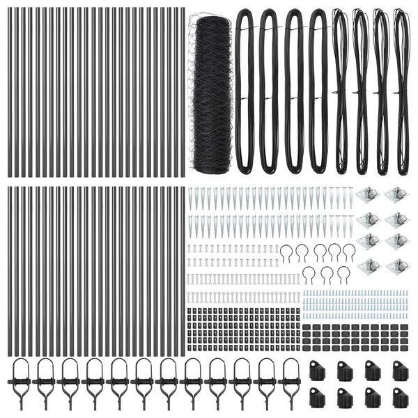 vidaXL Fence Post Grey 100 x 0.4 m (36 mm mesh) Steel and PVC