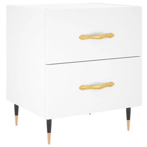 vidaXL Bedside Cabinet White 40x35x47.5 cm Engineered Wood