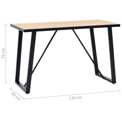 vidaXL Dining Table Oak 120x60x75 cm MDF