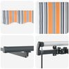 vidaXL Retractable Awning Manual Multicolour 350 x 250 cm Fabric