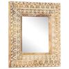 vidaXL Hand-Carved Mirror 50x50x2.6 cm Solid Mango Wood