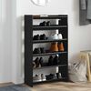 vidaXL Shoe Rack Black 60x25x100 cm Engineered Wood