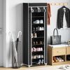 Fabric Shoe Cabinet with Cover 162 x 57 x 29 cm Black