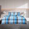 vidaXL Duvet Cover Set Blue and Grey 260x220 cm Cotton