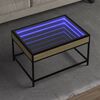 vidaXL Coffee Table with Infinity LED Sonoma Oak 70x50x41 cm