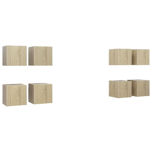 vidaXL Wall Mounted TV Cabinets 8 pcs Sonoma Oak 30.5x30x30 cm