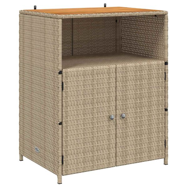 vidaXL Cabinet Beige 70 x 50 x 87 cm Polyester and Roly Ratten