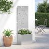 vidaXL Garden Privacy Screen Floral Sliver 50 x 140 cm Stainless steel