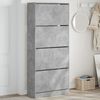 vidaXL Shoe Cabinet with 4 Flip-Drawers Concrete Grey 80x34x187.5 cm