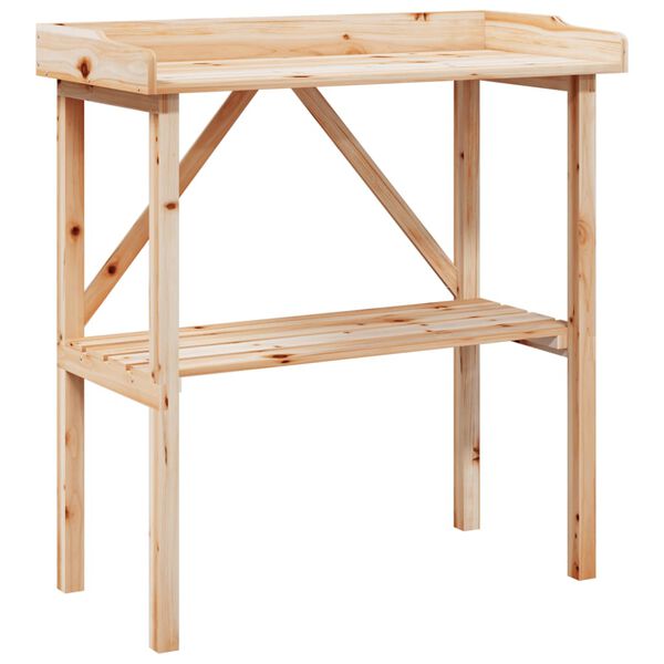 vidaXL Plant Table with Shelf 78x38x82.5 cm Solid Wood Fir