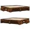vidaXL Bed Frame without Mattress Smoked Oak 180x200 cm Super King Engineered Wood