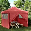 vidaXL Foldable Party Tent Pop-Up with 4 Sidewalls Burgundy