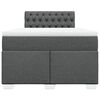 vidaXL Box Spring Bed with Mattress Dark Grey 120x200 cm Fabric