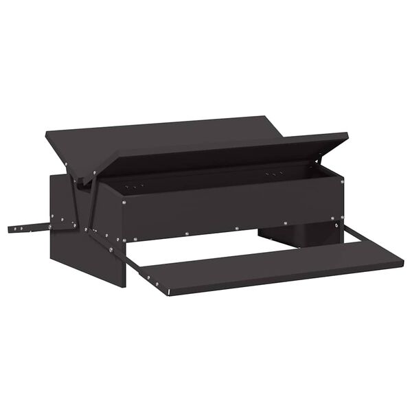 vidaXL Chicken Treadle Feeder Black 75 x 53 x 20.5 cm
