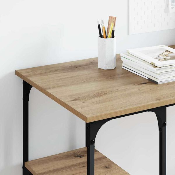 vidaXL Desk with Shelf Artisan Oak 140 x 50 x 75 cm Engineered Wood