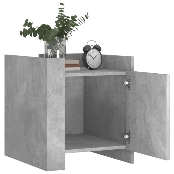vidaXL Bedside Cabinet Concrete Grey 45x50x50 cm Engineered Wood