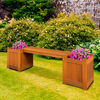 Lesli Living Bench with Flower Box 174x40x45 cm Teak Look